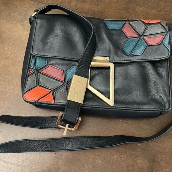 Foley + Corinna black leather shoulder bag - Picture 1 of 12